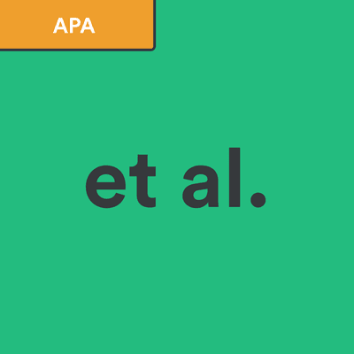 When to use et al in APA